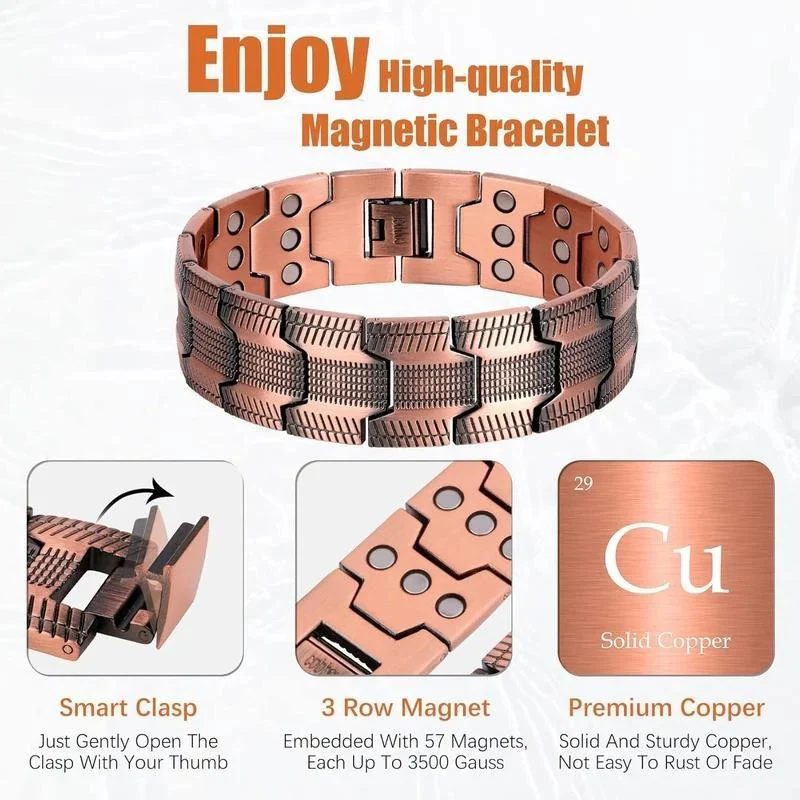 Copper magnetic bracelet--Relieve fatigue and promote blood circulation - Image 13
