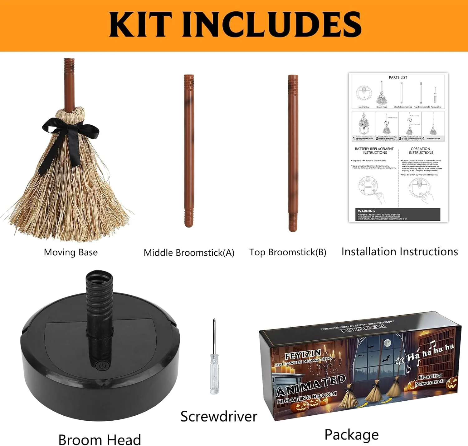 Floating Witch's Broom –Haunted Dancing Broom - Image 6