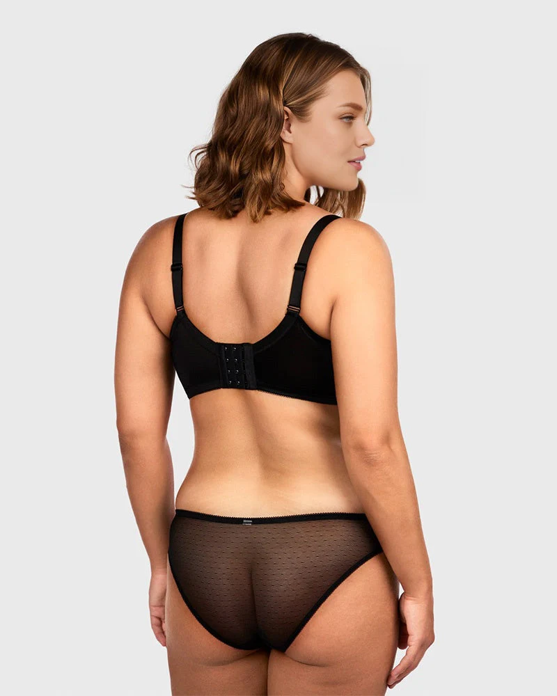 Floral Lace Plus Size Underwire Unlined Comfort Unpadded Full Coverage Bra - Image 10