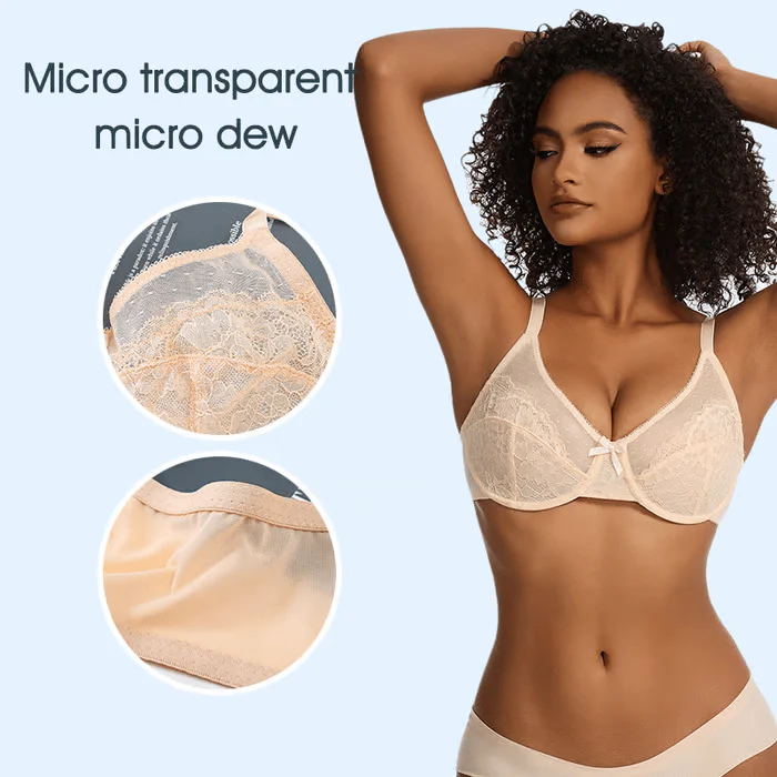 Floral Lace Plus Size Underwire Unlined Comfort Unpadded Full Coverage Bra - Image 13