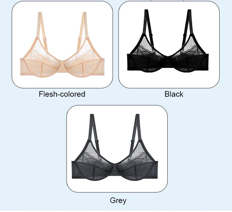 Floral Lace Plus Size Underwire Unlined Comfort Unpadded Full Coverage Bra - Image 15