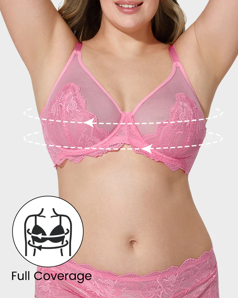 Full Coverage Lace Minimizer Bra - Image 12