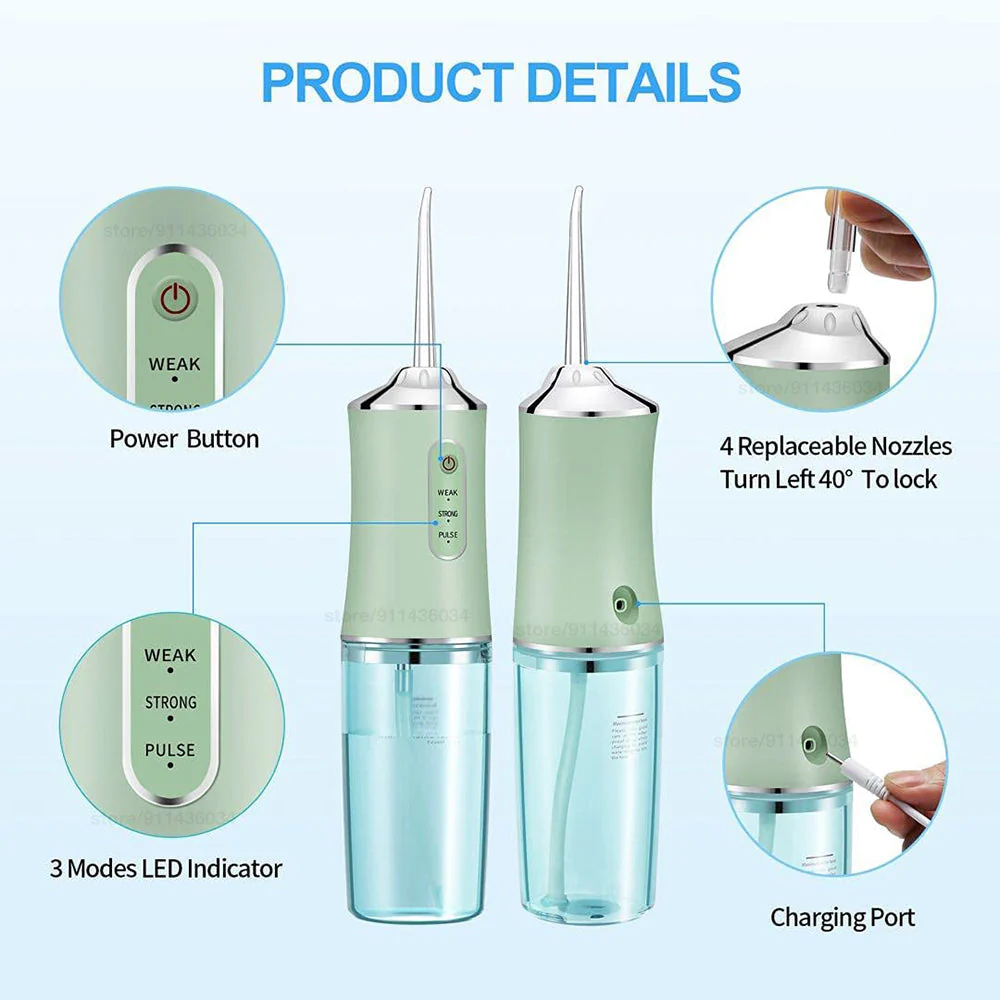 PORTABLE ORAL IRRIGATOR WATER FLOSSER - Image 11