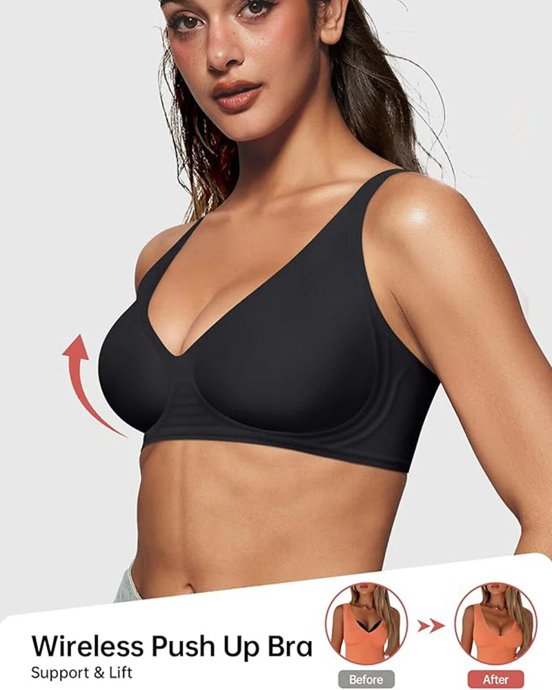Seamless Deep V Push-Up Wireless Bra - Image 13