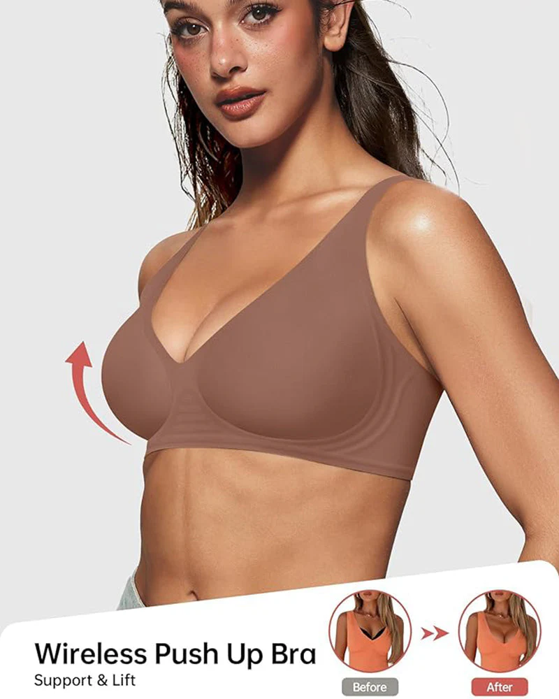 Seamless Deep V Push-Up Wireless Bra - Image 6