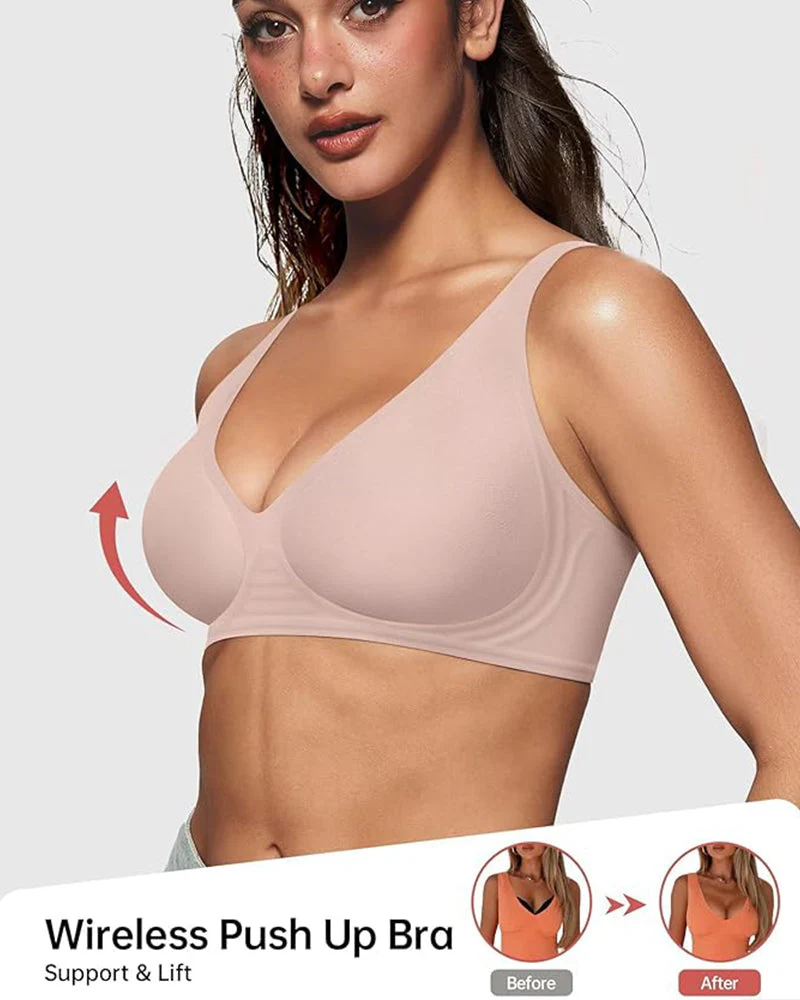 Seamless Deep V Push-Up Wireless Bra - Image 9